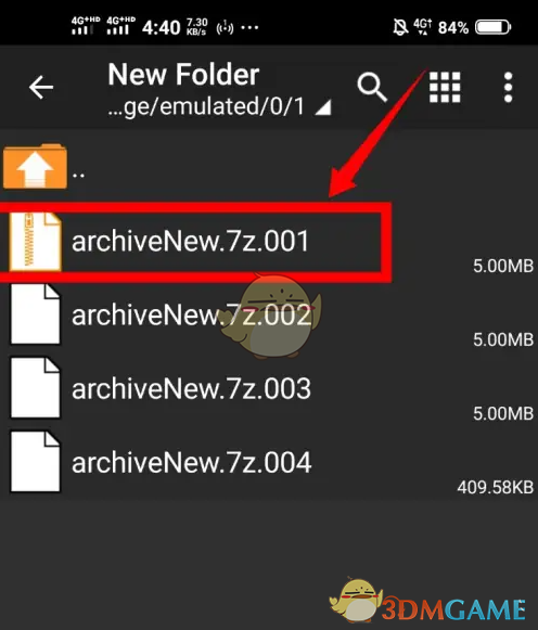 《zarchiver》解压分卷文件方法