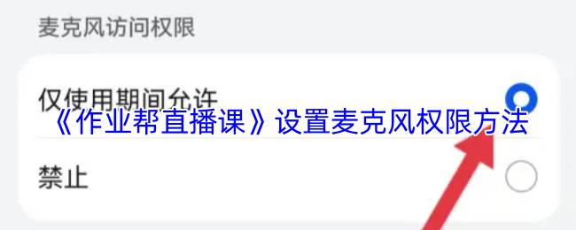 《作业帮直播课》设置麦克风权限方法