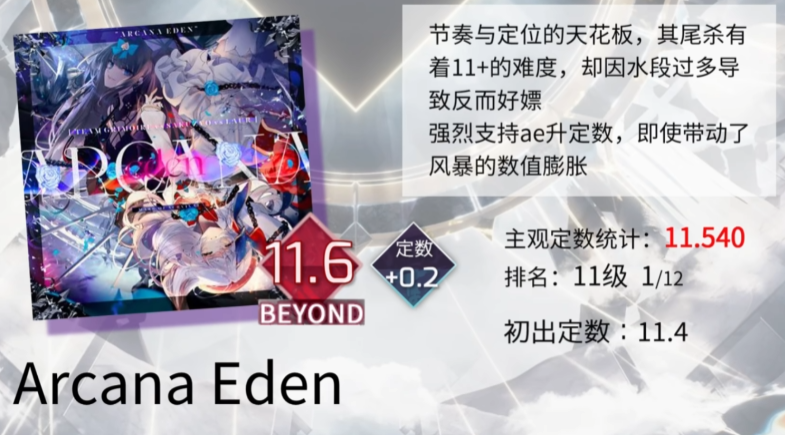 《arcaea》定数表介绍